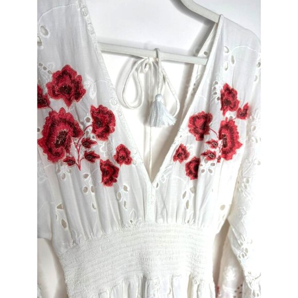 Anthropologie MISA Los Angeles Shadi Dress Medium Eyelet Embroidered Roses New - Picture 4 of 16